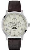 Guess Delancy Quartz White Dial Brown Leather Strap Watch For Men - W0870G1 Authentic Buy Shop Now