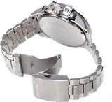 Diesel Mega Chief Chronograph Blue Dial Silver Steel Strap Watch For Men - DZ4465 Authentic Buy Shop Now