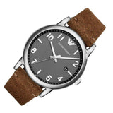 Emporio Armani Luigi Quartz Grey Dial Brown Leather Strap Watch For Men - AR11175 Authentic Buy Shop Now