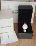 Emporio Armani Modern Mother of Pearl White Dial Rose Gold Steel Strap Watch for Women - AR11158 Authentic Buy Shop Now