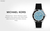 Michael Kors Maritime Three Hand Blue Dial Black Silicone Strap Watch for Men - MK9167 Authentic Buy Shop Now