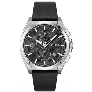 Hugo Boss Grandmaster Chronograph Black Dial Black Leather Strap Watch for Men - 1513881 Authentic Buy Shop Now