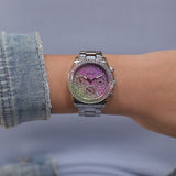 Guess Sol Chronograph Crystals Multicolor Dial Silver Steel Strap Watch For Women - GW0483L1 Authentic Buy Shop Now