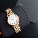 Marc Jacobs Baker Dexter White Dial Rose Gold Steel Strap Watch for Women - MBM3443 Authentic Buy Shop Now