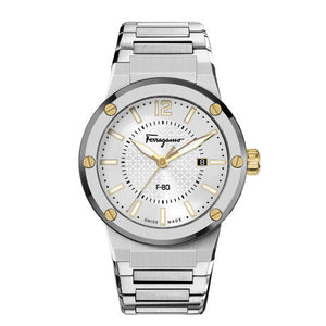 Salvatore Ferragamo F-80 Classic Silver Dial Silver Steel Strap Watch for Men - SFHY02922 Authentic Buy Shop Now