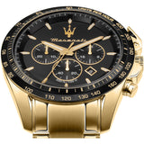 Maserati Traguardo Chronograph Black Dial Gold Steel Strap Watch For Men - R8873612041 Authentic Buy Shop Now