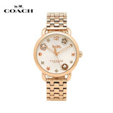 Coach Delancey White Dial Rose Gold Tone Stainless Steel Watch For Women - 14502811 Authentic Buy Shop Now