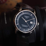 Tissot T Classic Luxury Powermatic 80 Black Dial Black Leather Strap Watch For Men - T086.408.16.051.00 Authentic Buy Shop Now