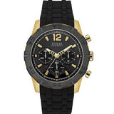 Guess Caliber Chronograph Black Dial Black Rubber Strap Watch for Men - W0864G3 Authentic Buy Shop Now
