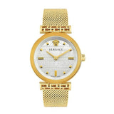 Versace Meander Greca White Dial Gold Mesh Bracelet Watch for Women - VELW00820 Authentic Buy Shop Now