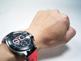 Tissot T Race Chronograph Black Dial Red Rubber Strap Watch for Men - T048.417.27.057.01 Authentic Buy Shop Now
