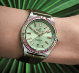 Breitling Chronomat Automatic 36 South Sea Green Dial Green Leather Strap Watch for Women - A10380611L1P1 Authentic Buy Shop Now