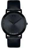 Movado Sapphire Black Dial Black Leather Strap Watch for Men - 606884 Authentic Buy Shop Now