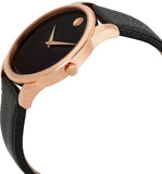 Movado Museum Classic Black Dial Black Leather Strap Watch For Men - 607060 Authentic Buy Shop Now
