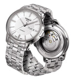 Tissot Automatics III Day Date White Dial Silver Steel Strap Watch For Men - T065.430.11.031.00 Authentic Buy Shop Now