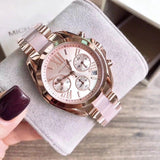 Michael Kors Bradshaw Rose Gold Dial Two Tone Steel Strap Watch for Women - MK6066 Authentic Buy Shop Now
