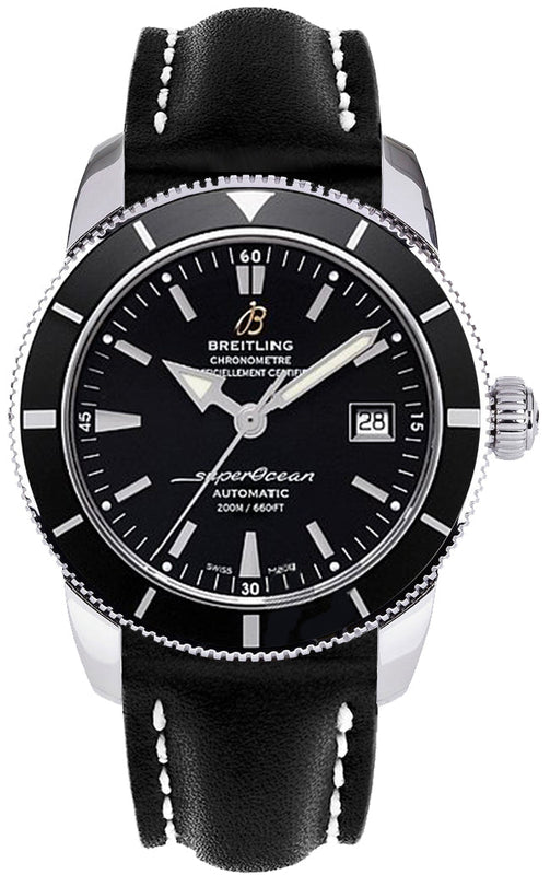 Breitling Superocean Heritage 42mm Black Leather Strap Mens Watch - A1732124 Authentic Buy Shop Now