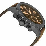 Fossil Nate Chronograph Brown Dial Brown Leather Strap Watch for Men - JR1487 Authentic Buy Shop Now