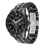 Movado Heritage Calendoplan Chronograph Black Dial Black Steel Strap Watch For Men - 3650125 Authentic Buy Shop Now