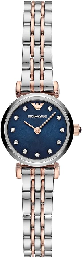 Emporio Armani Gianni T Bar Quartz Blue Dial Two Tone Steel Strap Watch For Women - AR11222 Authentic Buy Shop Now
