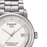 Tissot T Classic Luxury Powermatic 80 White Dial Silver Steel Strap Watch For Men - T086.408.11.016.00 Authentic Buy Shop Now