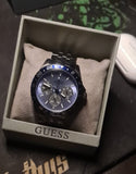 Guess Odyssey Quartz Blue Dial Gunmetal Steel Strap Watch For Men - W1107G5 Authentic Buy Shop Now