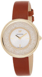 Swarovski Crystalline Pure White Dial Brown Leather Strap Watch for Women - 5275040 Authentic Buy Shop Now