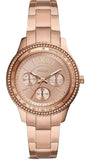 Fossil Stella Sport Multifunction Rose Gold Dial Rose Gold Steel Strap Watch for Women - ES5106 Authentic Buy Shop Now