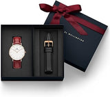 Daniel Wellington Petite Suffolk Red Dial Red Leather Strap Watch For Women - DW00100404 Authentic Buy Shop Now
