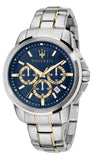 Maserati Successo 44mm Chronograph Quartz Blue Dial Silver Steel Strap Watch For Men - R8873621016 Authentic Buy Shop Now
