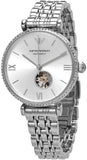 Emporio Armani Gianni T-Bar Automatic Silver Dial Silver Steel Strap Watch For Women - AR60022 Authentic Buy Shop Now