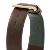 Calvin Klein Minimal White Dial Brown Leather Strap Watch for Men - K3M216G6 Authentic Buy Shop Now