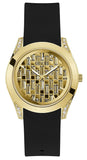 Guess Clarity Gold Dial Black Silicone Strap Watch for Women - GW0109L1 Authentic Buy Shop Now