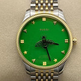 Gucci G Timeless Quartz Green Dial Two Tone Steel Strap Watch For Men - YA1264182 Authentic Buy Shop Now