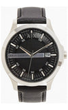 Armani Exchange Hampton Chronograph Black Dial Black Leather Strap Watch For Men - AX2101 Authentic Buy Shop Now