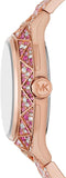 Michael Kors Raquel Three-Hand Crystals Pink Dial Rose Gold Steel Strap Watch For Women - MK7343 Authentic Buy Shop Now