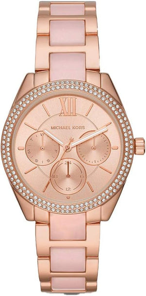 Michael Kors Janelle Multifunction Rose Gold Two Tone Steel Strap Watch For Women - MK7132 Authentic Buy Shop Now