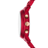 Michael Kors Runway Analog Chronograph Red Dial Red Steel Strap Watch for Women - MK7436 Authentic Buy Shop Now