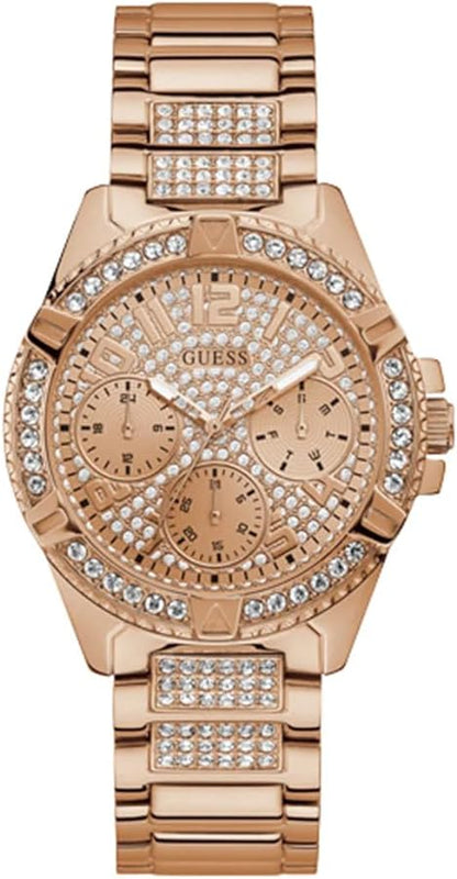 Guess Frontier Diamonds Rose Gold Dial Rose Gold Steel Strap Watch For Women - W1156L3 Authentic Buy Shop Now