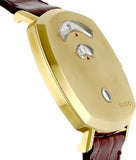Gucci Grip Quartz Gold Dial Maroon Leather Strap Watch For Women - YA157413 Authentic Buy Shop Now