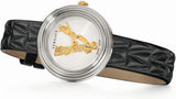 Versace Virtus Quartz White Dial Black Leather Strap Watch For Women - VET300421 Authentic Buy Shop Now