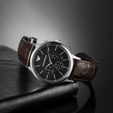Emporio Armani Renato Chronograph Black Dial Brown Leather Strap Watch For Men - AR2482 Authentic Buy Shop Now