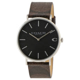 Coach Charles Black Dial Brown Leather Strap Watch for Women - 14602156 Authentic Buy Shop Now