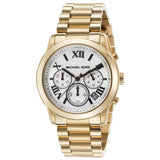 Michael Kors Cooper Chronograph White Dial Gold Steel Strap Watch For Women - MK5916 Authentic Buy Shop Now