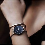 Daniel Wellington Petite Melrose Black Dial Rose Gold Mesh Strap Watch For Women - DW00100303 Authentic Buy Shop Now