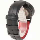 Emporio Armani Meccanico Skeleton Black Dial Black Leather Strap Watch For Men - AR60046 Authentic Buy Shop Now
