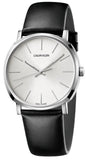 Calvin Klein Posh Silver Dial Black Leather Strap Watch for Men - K8Q311C6 Authentic Buy Shop Now
