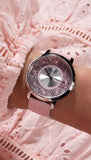 Guess Dahlia Analog Silver Dial Pink Leather Strap Watch for Women - GW0529L1 Authentic Buy Shop Now
