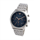 Emporio Armani Luigi Chronograph Quartz Blue Dial Silver Steel Strap Watch For Men - AR1974 Authentic Buy Shop Now