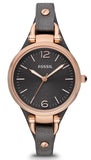 Fossil Georgia Smoke Grey Dial Grey Leather Strap Watch for Women - ES3077 Authentic Buy Shop Now